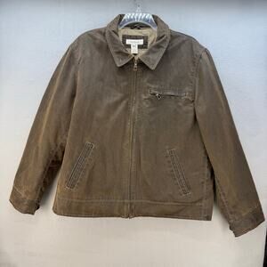 Sundance Jacket Men's XL Brown Waxed Canvas Lined Full Zip Western Ranch Gear